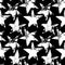 Black and white worn grunge stars seamless pattern, vector