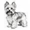 Black And White Yorkshire Terrier Drawing With Iconographic Symbolism