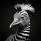 Black And White Zebra Back Swallow: A Unique And Striking Digital Manipulation