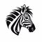 Black And White Zebra Head Icon Vector - John Mckinstry Style