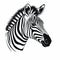 Black And White Zebra Head Vector Illustration