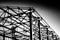 Black and whitw metal construction frames background