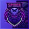 Black Widow Spider mascot esport logo design illustrations vector template, tarantula logo for team game streamer youtuber banner