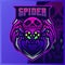 Black Widow Spider Skull mascot esport logo design illustrations vector template, tarantula logo for team game streamer youtuber