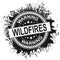 BLACK wildfire warning rubber stamp style emblem. on white