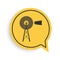 Black Windmill icon isolated on white background. Yellow speech bubble symbol. Vector