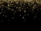 Black winter background with golden snowflakes. Christmas templa