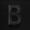 Black wire font Letter B 3D