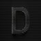 Black wire font Letter D 3D