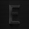Black wire font Letter E 3D