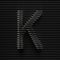 Black wire font Letter K 3D