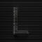 Black wire font Letter L 3D