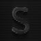 Black wire font Letter S 3D