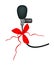 Black Wireless Microphone with Red Ribbon