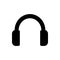 Black Wireless Music Earphone symbol for banner, general design print and websites.