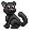 Black Witch Cat Game Pixel Art Halloween Icon