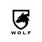 Black wolf shield logo icon