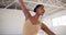 Black woman, ballerina and dance performance pose in training studio. Ballet, creative art and African person exercise