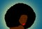 Black woman with big Afro hair look