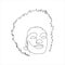 black woman lineart. Minimalist abstract portrait. Afro-descendant girl drawn in a continuous line.