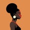 Black woman modern icon avatar. African woman design.