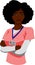 Black Woman Nurse with Lanyard