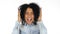 Black Woman Screaming, white Background