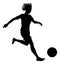 Black Woman Soccer Football Player Silhouette