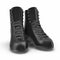 Black Women Boots isolated on white. 3D illustration, clipping path