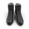 Black Women Boots isolated on white. Front view. 3D illustration, clipping path