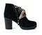 Black womens ankle boots with natural fur