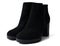 Black womens ankle boots on a white background