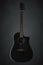 Black Wooden Acoustic Guitar. 3d Rendering