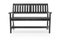 Black wooden bench or long armchair cut isolated