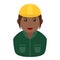 Black Worker Woman with Safety Helmet