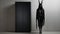 Black Wraith Statue And Cabinet: A Conceptual Photography Inspired By Rick Owens