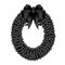 Black wreath and black bow ribbon for funeral vector design