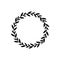 Black wreath circle with branch leaves
