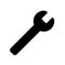 Black Wrench icon. Spanner icon. Service tool vector eps10. Wrench Icon in trendy flat style isolated on white background.