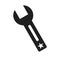 Black wrench icon vector illustration on white background