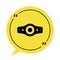 Black Wrestling championship belt icon isolated on white background. Yellow speech bubble symbol. Vector
