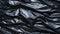 Black wrinkled plastic wrap texture. Crumpled dark thin plastic background. Generative AI