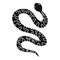 Black writhing snake icon, simple style