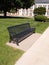 Black wrought iron bench