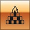 Black Yagna icon isolated on gold background. Vector