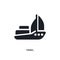 black yawl isolated vector icon. simple element illustration from transportation concept vector icons. yawl editable logo symbol