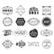 Black year 2021 number creative design emblem and motifs set icons on white