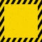 Black and yellow background; warning, caution, vector illustration