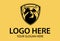 Black and Yellow Color Bear Shield Logo Design