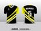 Black and yellow football club t-shirt sport design template.